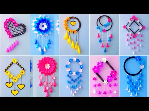 10 Quick Easy Paper Wall Hanging Ideas / Heart Flower Wall decor / Cardboard  Reuse /Room Decor