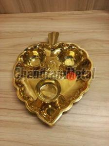 160 Gm Brass Thali Kumkum Plate, Color : Golden, Weight : 160g