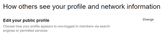 Edit your public profile's visibility