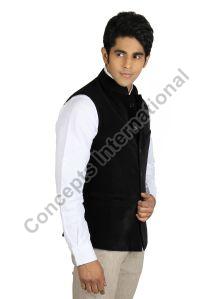 Cotton Black Nehru Jacket, Size : M, S, XL