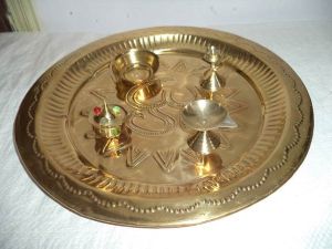 Solid Brass Pooja Thali