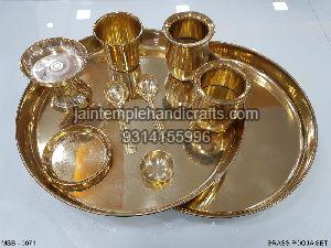 Brass Pooja Thali Set, Feature : Attractive Pattern, Durable, Fine Finished, Hard Structure, Rust Finishing