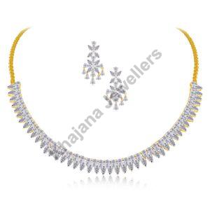 Carlotta Diamond Necklace Set, Purity : 14 KT Yellow Gold