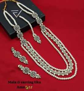 Padmawati Bangles Alloy Gold Plated Fancy Long Necklace Set Antique