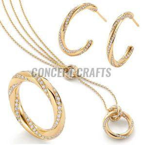 Ladies Golden Fancy Necklace Set Party, Main Stone : Stone