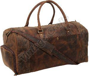 Plain Leather Travel Duffle Bag, For Gym Use, Technics : Machine Made