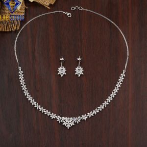 Marquis Cut Diamond White Gold Necklace Set