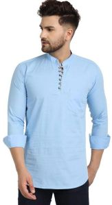 Men Cotton Plain Short Kurta, Gender : Male