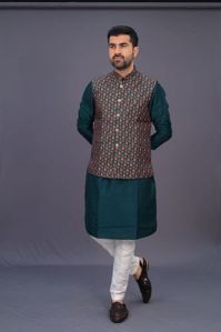 Mens Ethnic Churidar Koti Kurta Set, Occasion : Casual Wear, Festival Wear