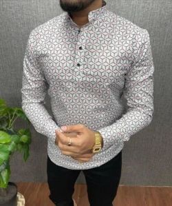 Mens Party Wear Full Sleeves Kurta Shirt