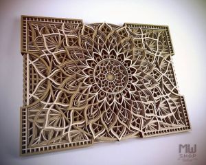 Round Wooden Polished Multilayer Mandala Wall Art, For Gifting, Gift, Home