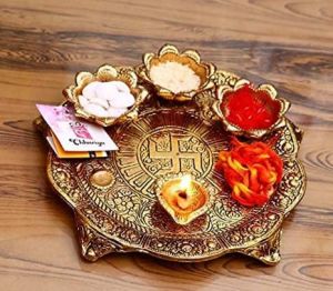 Polished Brass Pooja Thali, Size : Standard