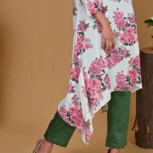 Printed Cotton Silk Kurta With Pant
