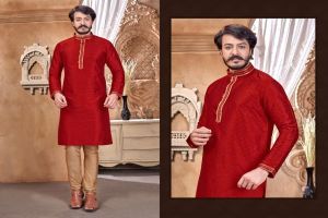 Pure Jacquard Cotton Kurta & Pyjam Set