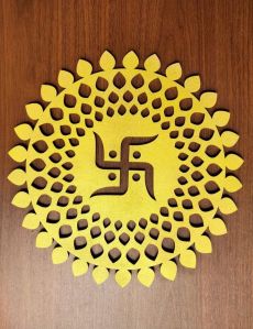 Plain Color Coated Swastik Wall Arts, Color : Yellow