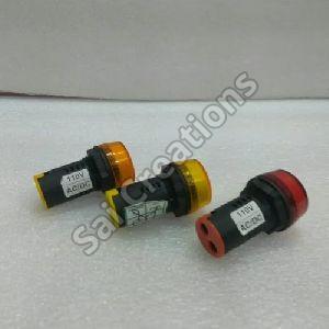 Round Plastic Yellow LED Indicating Lamp, For Industrial, Voltage : 24/110/220V